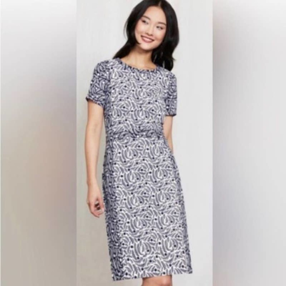 BODEN Dress ISLA navy & white Dress Botanical Floral Print Shift WW212 6 petite